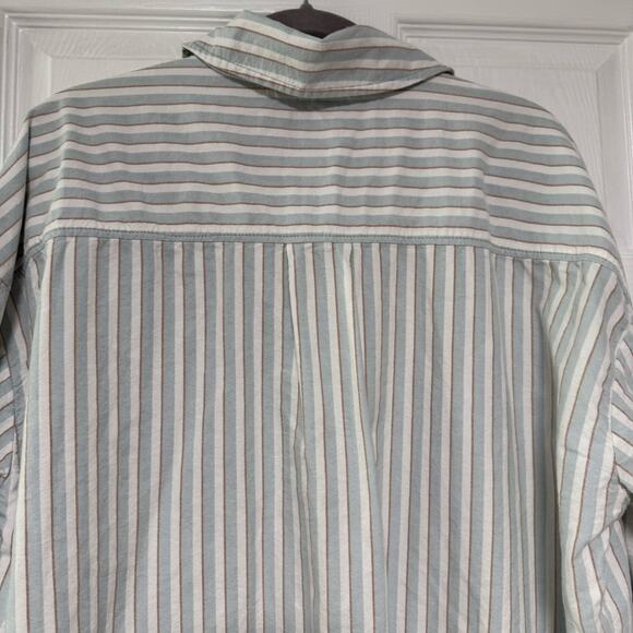 Vans Women's Cotton Striped Button Down Long Sleeve Shirt Size Medium - Picture 12 of 13
